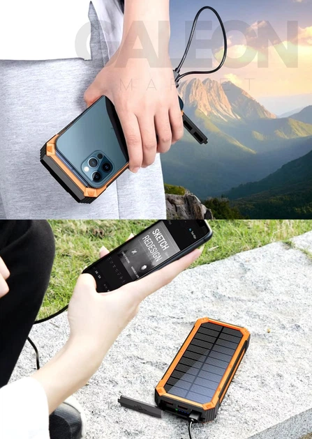 Powerbank Ibattery 888KW 25000 mAh, павербанк із сонячною панеллю, швидка зарядка та ліхтарик - Фото 7 Powerbank Ibattery 888KW 25000 mAh, павербанк із сонячною панеллю, швидка зарядка та ліхтарик - зображення 7