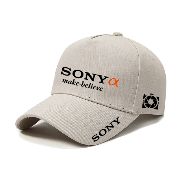 Кепка бейсболка фотографа з логотипом Sony A — світло-сіра - Фото 1 Кепка бейсболка фотографа з логотипом Sony A — світло-сіра - зображення 1