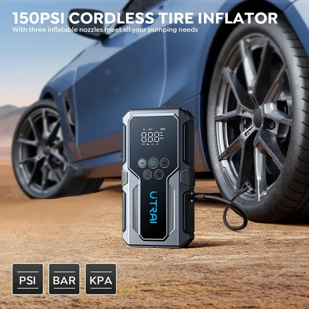 Пусковое автомобильное устройство Jump Starter UTRAI Jstar 9 1500А/15000mAh со встроенным компрессором для подкачки шин 150 PSI - изображение 5