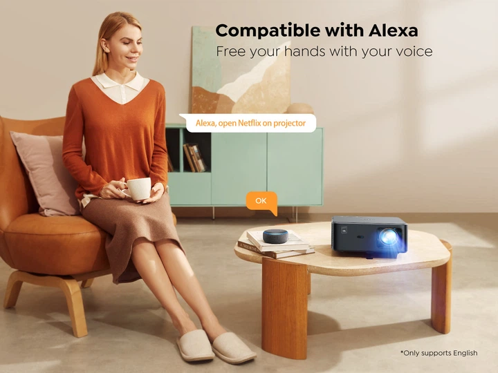 Проектор Yaber K2s Full HD 1080P 800 ANSI мультимедійний Wi-Fi Bluetooth NFC Dolby Audio з підтримкою 4К - зображення 4