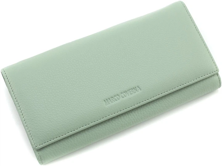 Мятный кошелёк из натуральной кожи Marco Coverna W001 Light Green - изображение 3