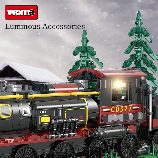 Конструктор потяг Snow Counrty TRAIN розиваючий WOMA 1232 деталей - зображення 4