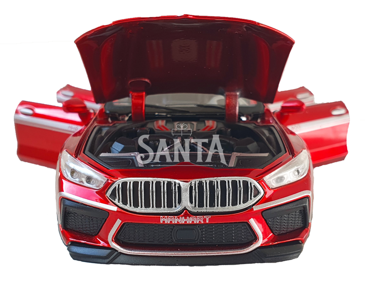 Игрушечная машинка металлическая BMW Manhart MH8 800 АвтоЕксперт БМВ, красный, звук, свет, иннерция, откр. двери, капот, багажник, 15*7*5 см (TK-3054) - изображение 7