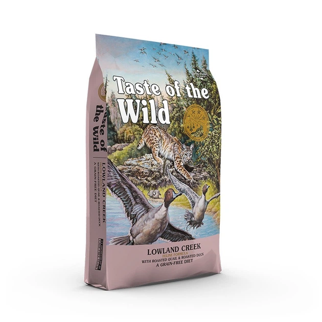 Корм Taste of the Wild Lowland Creek Feline Formula сухий з качкою та смаженою перепілкою для котів усіх вікових груп 6.6 кг - Фото 2 Корм Taste of the Wild Lowland Creek Feline Formula сухий з качкою та смаженою перепілкою для котів усіх вікових груп 6.6 кг - зображення 2