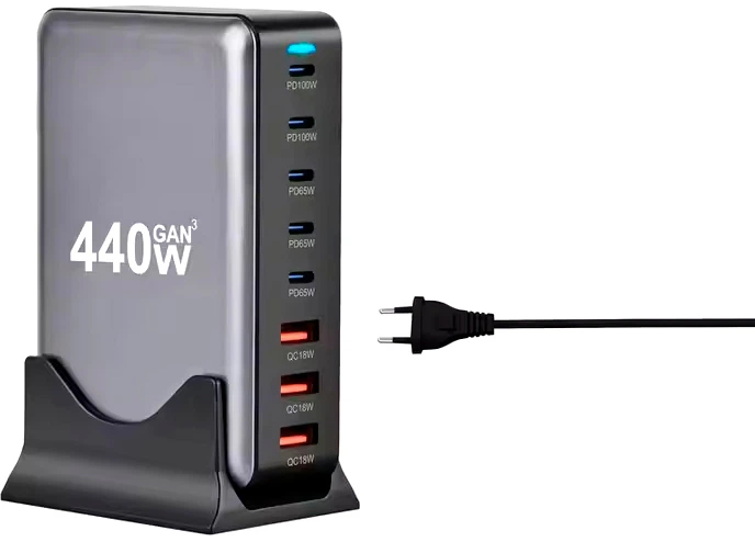 Сетевое зарядное устройство XoKo QC-400 Gan3 440W вилка EU (QC-400) - изображение 4