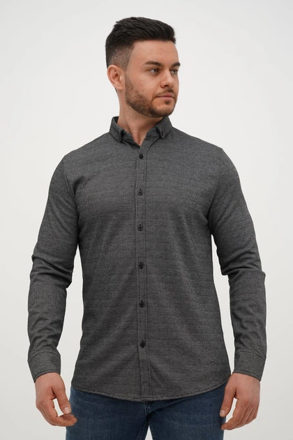 Рубашка с принтом Trend Collection 2339 черный + белая капля (SIYAH) L - Фото 3 Рубашка с принтом Trend Collection 2339 черный + белая капля (SIYAH) L - изображение 3