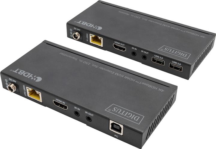 KVM-розширювач Digitus 4K HDBaseT HDMI Black (DS-55526) - зображення 4