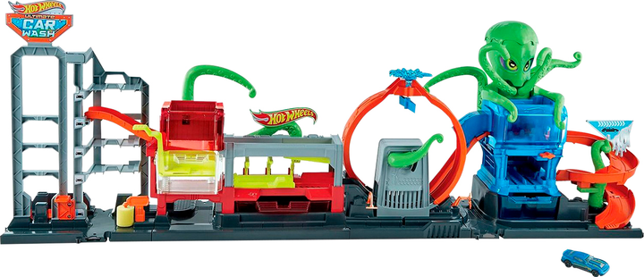 Zestaw do gry Hot Wheels Transformacja kolorow Myjnia samochodowa: Eksplozja kolorow (GTT96) (955555906589757) - Outlet - obraz 1