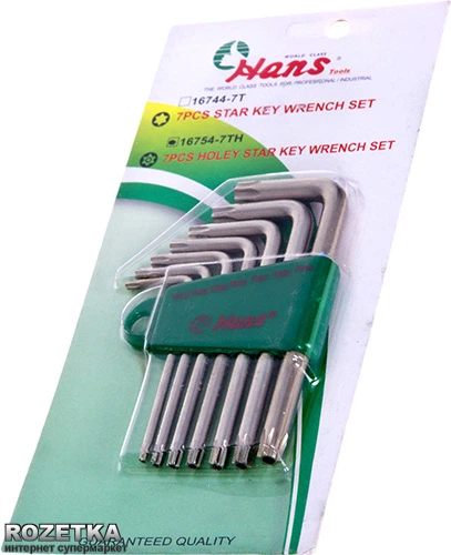 トリプルX Комплект угловых шестигранников TORX Hans Tools с отверстием