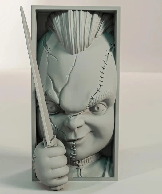 Ексклюзивний обмежувач для книг у стилі Чакі (Chucky). Декоративна статуетка для книг з маскою героя. Декор для книжкових полиць (білий ) (Aivory) - Фото 2 Ексклюзивний обмежувач для книг у стилі Чакі (Chucky). Декоративна статуетка для книг з маскою героя. Декор для книжкових полиць (білий ) (Aivory) - изображение 2