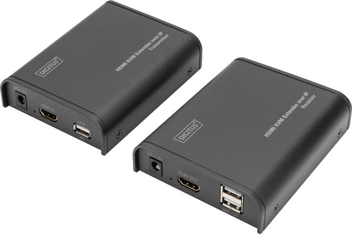 Przedłużacz KVM Digitus HDMI Extender over IP Black (DS-55202) - obraz 1