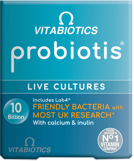 Дієтична добавка Vitabiotics Probiotics Live Cultures 10 Billion пробіотик 30 капсул (5021265252626) - зображення 1