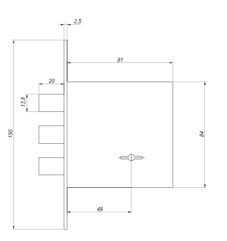 Замок врезной Avers R35/S8-CR with BP (1шт) - изображение 2
