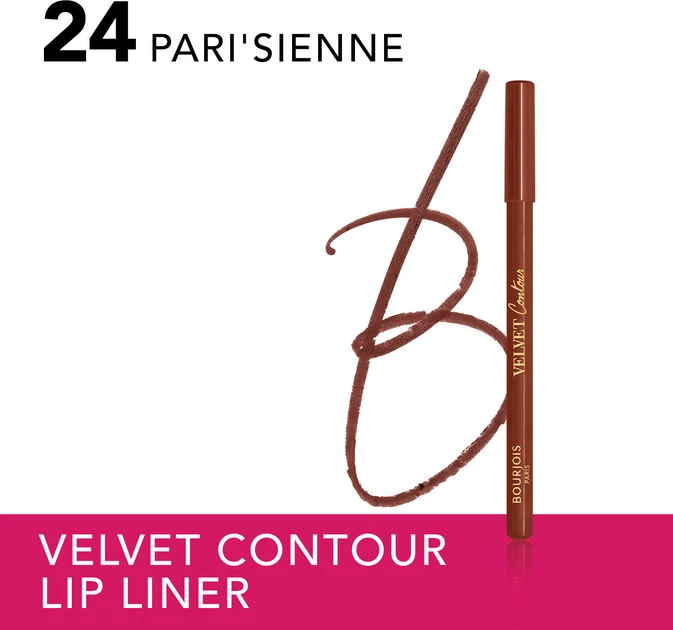 Карандаш для губ Bourjois Velvet Contour Liner 24 Pari'sienne 1.14 г (3616305492715) - Фото 4 Карандаш для губ Bourjois Velvet Contour Liner 24 Pari'sienne 1.14 г (3616305492715) - изображение 4