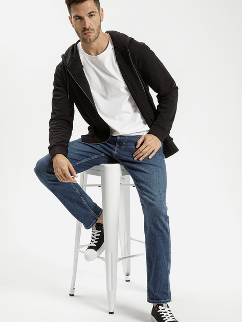 Koszulka męska bawełniana długa Cross Jeans 16013-008 M Biała (8697319662627) - obraz 3