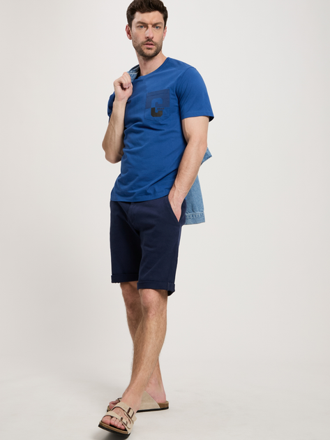 Футболка бавовняна довга чоловіча Cross Jeans 16015-014 S Синя (8697319659634) - зображення 3