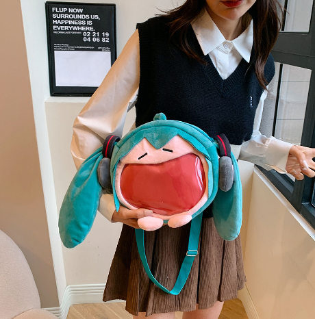 Сумка Мику Хатсуне Miku Hatsune вокалоид аниме сумка игрушка через плечо 23 см плюшевая (SVS) - изображение 3
