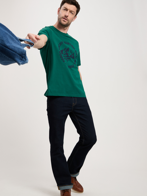 Koszulka męska bawełniana długa Cross Jeans 16017-027 S Zielona (8697319659832) - obraz 3