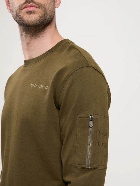 Bluza bez kaptura męska Cross Jeans 25458-002 L Khaki (8697319663594) - obraz 5