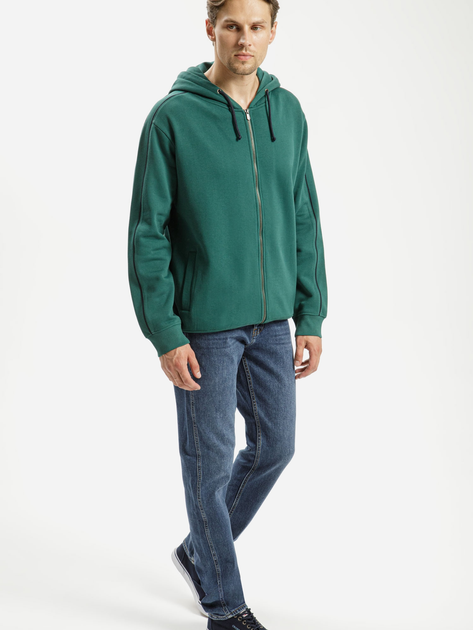 Толстовка на блискавці чоловіча Cross Jeans 25466-027 XL Зелена (8697319663341) - зображення 3