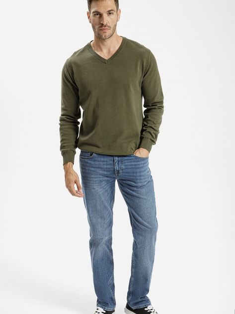 Пуловер чоловічий Cross Jeans 34229-002 2XL Хакі (8697319196337) - зображення 3