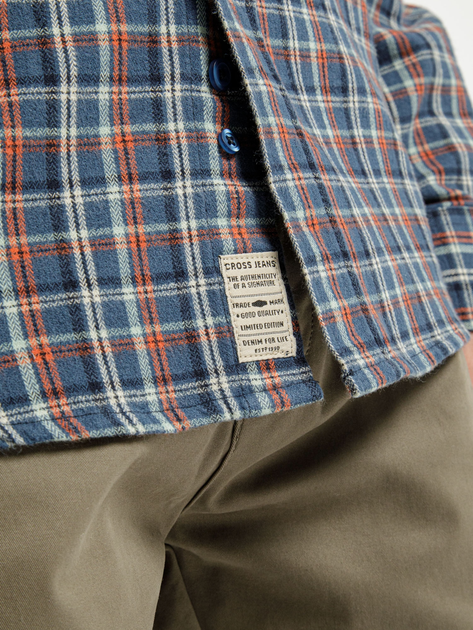 Koszula męska bawełniana w kratę Cross Jeans 35565-468 2XL Niebieska (8697319661118) - obraz 4