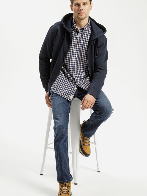 Koszula męska bawełniana w kratę Cross Jeans 35566-524 2XL Granatowa (8697319661156) - obraz 3