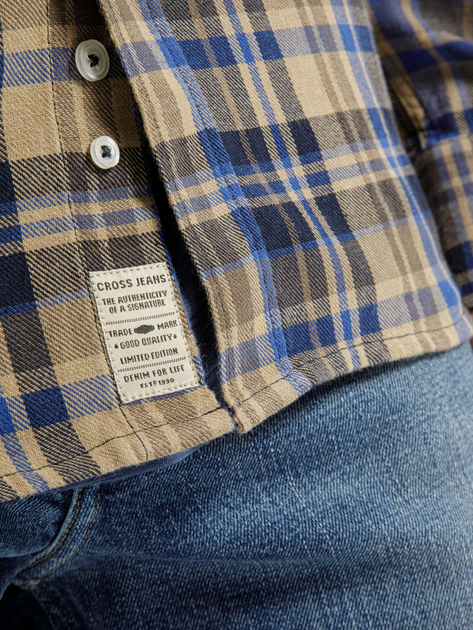 Сорочка бавовняна чоловіча Cross Jeans 35571-005 XL Різнокольорова (8697319661361) - зображення 4