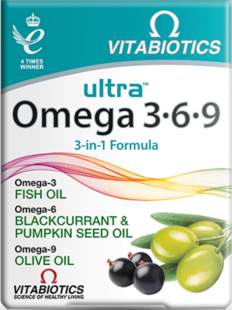 Suplement diety Vitabiotics Ultra Omega 3 6 9 kwasy omega 60 kapsułek (5021265245611) - obraz 1