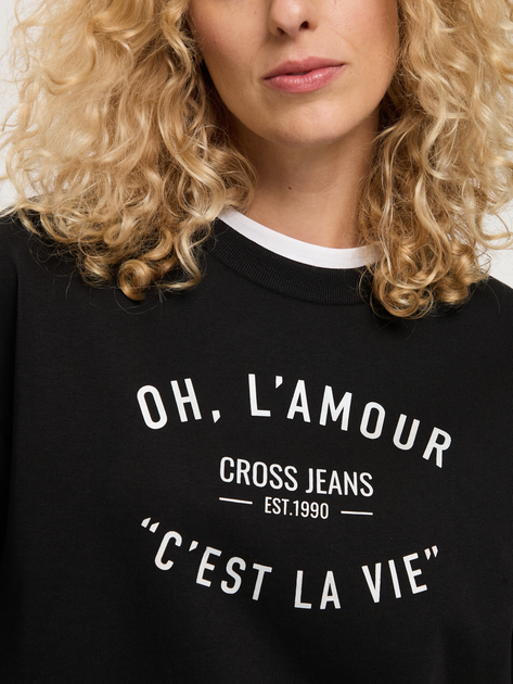 Світшот жіночий Cross Jeans 65426-020 L Чорний (8697319674590) - зображення 5