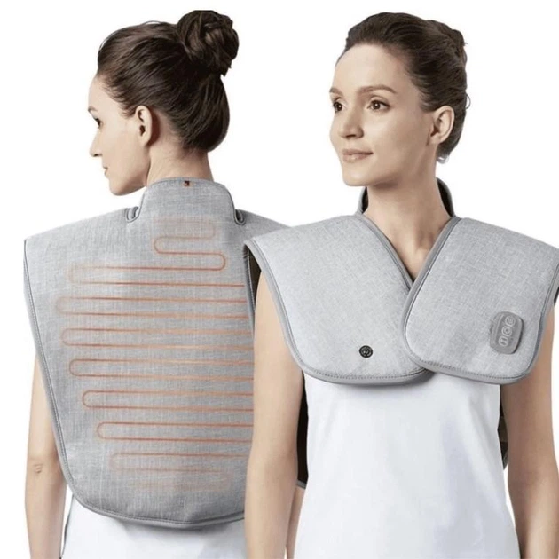 Вибрационный массажер с прогревом Heating Pad 52*45 см электрогрелка против боли в спине и шеи - изображение 2