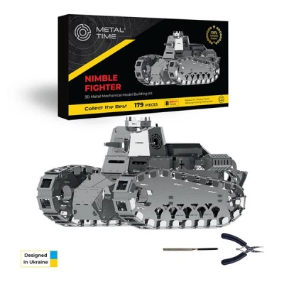 Конструктор Metal Time Коллекционная модель Nimble Fighter Танк Renault FT-17 механический Nimble Fighter (MT010) - Фото 1 Конструктор Metal Time Коллекционная модель Nimble Fighter Танк Renault FT-17 механический Nimble Fighter (MT010) - изображение 1