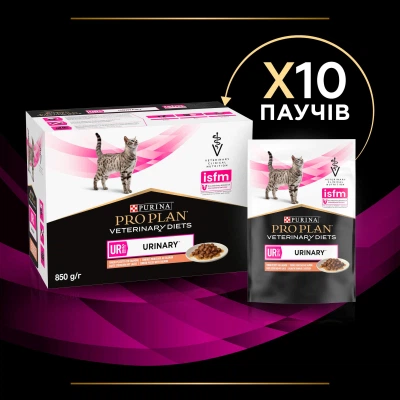 Влажный корм для кошек Purina Pro Plan Veterinary Diets UR ST/OX Urinary С лососем 10 x 85 г (8445290093851) - Фото 4 Влажный корм для кошек Purina Pro Plan Veterinary Diets UR ST/OX Urinary С лососем 10 x 85 г (8445290093851) - изображение 4