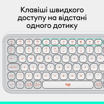 Клавіатура Logitech POP Icon Keys Bluetooth UA Off-White (920-013072) - зображення 5