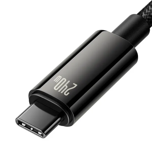 Кабель синхронизации Baseus Tungsten Gold Fast Charging Data Cable Type-C to Type-C 240W 2m, Black - изображение 3