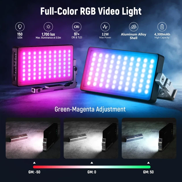 Накамерный видеосвет светодиодная панель Neewer SL90 Pro RGB для съемок (2500К-10000К, APP приложение) - Фото 4 Накамерный видеосвет светодиодная панель Neewer SL90 Pro RGB для съемок (2500К-10000К, APP приложение) - изображение 4