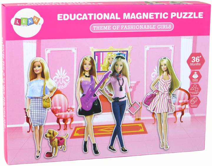 Магнітні пазли LEAN Toys Освітня тема Модні дівчата 11 елементів (5905884452479) - зображення 4