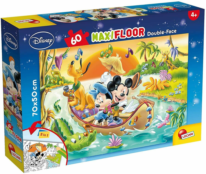 Puzzle dwustronne Lisciani Maxi Mickey Mouse 60 elementów (8008324048205) - obraz 1