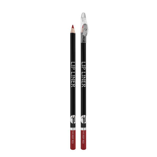 Олівець для губ дерев'яний з точилкою Jovial Luxe Lip Liner № 110 Deep red Червоний - Фото 1 Олівець для губ дерев'яний з точилкою Jovial Luxe Lip Liner № 110 Deep red Червоний - зображення 1