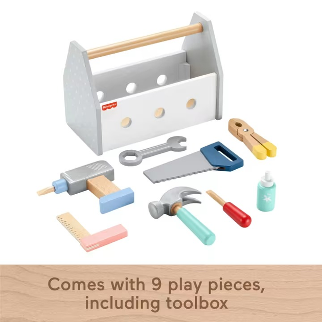 Drewniany zestaw do zabawy Fisher-Price Mały majsterkowicz (0194735246076) - obraz 3