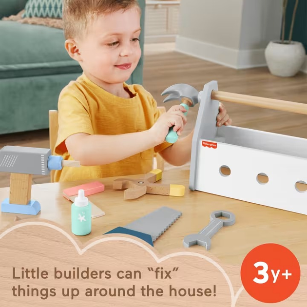 Drewniany zestaw do zabawy Fisher-Price Mały majsterkowicz (0194735246076) - obraz 5