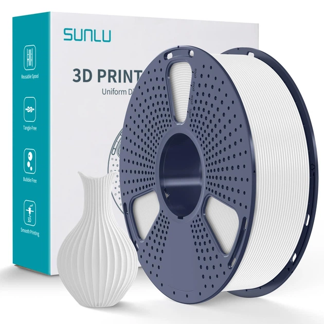 PETG-пластик Sunlu для 3D-принтера 1.75mm, 3 кг , 230-260℃ / Білий - зображення 2