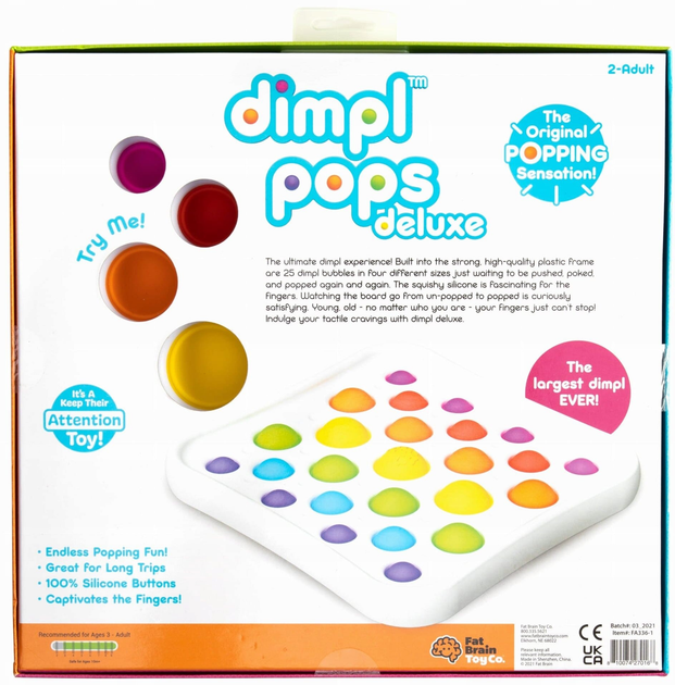 Іграшка-антистрес Fat Brain Toys Dimpl Pops Delux (0810074270168) - зображення 3