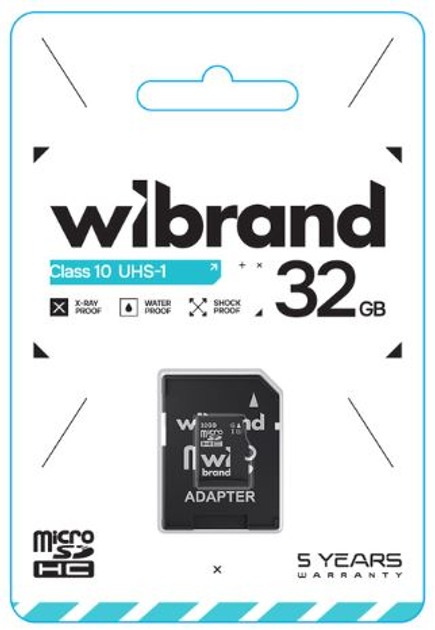 Карта пам'яті Wibrand MicroSDXC 32GB Class 10 UHS-I (WICDHU1/32GB-A) + SD адаптер - изображение 2