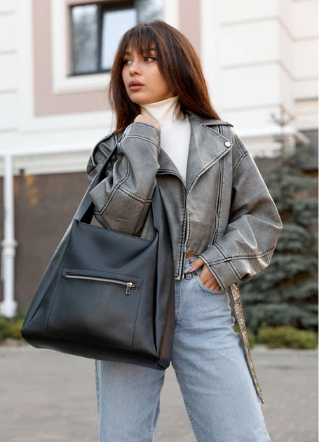 Сумка жіноча Sambag HOBO BLISS Чорна 34 х 31 х 12 см (53453713) - Фото 6 Сумка жіноча Sambag HOBO BLISS Чорна 34 х 31 х 12 см (53453713) - зображення 6
