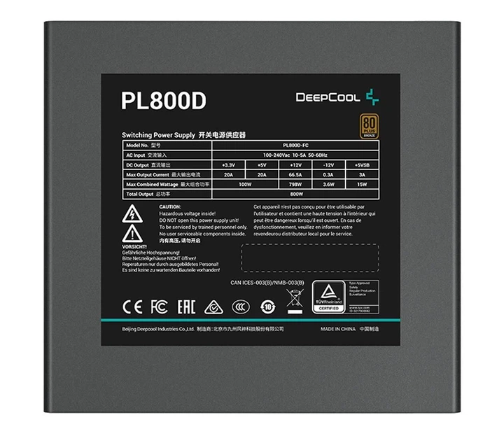 Блок питания Deepcool PL800D 800W 80 Plus Bronze (R-PL800D-FC0B-EU) EU - изображение 4