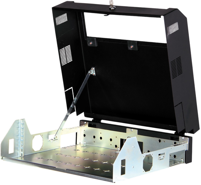 Серверна підвісна шафа DIGITUS SOHO Slim 19" 3U (вертикально) 2U (горизонтально) Black (DN-19 04U-PB-B) - зображення 3