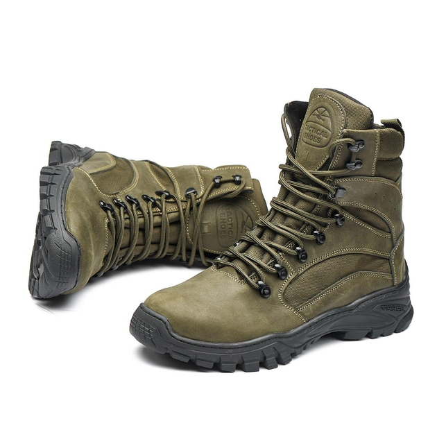 Тактические берцы Tactical Shoes зима легкие удобные теплые 45р 29,5 см Хаки натуральная кожа Украина - изображение 2