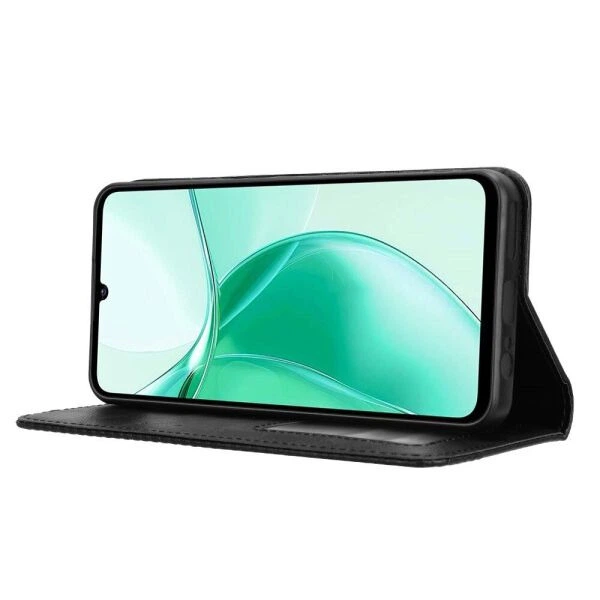Чехол-книжка Deexe Retro Style для ZTE Blade A35 / Blade A55 - Black - изображение 3