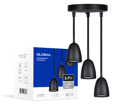 Світильник світлодіодний GPL-01C GLOBAL 21W 4100K чорний - изображение 2